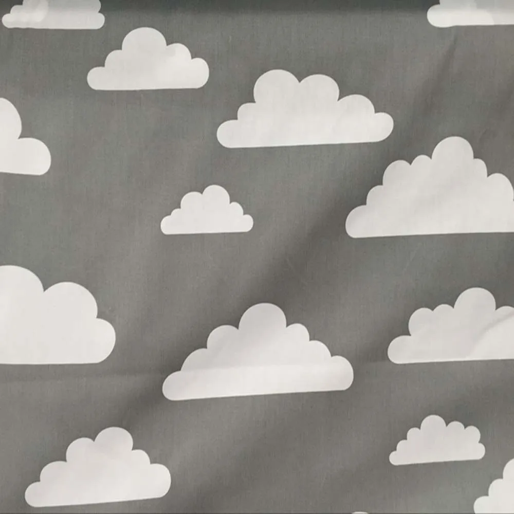 grey Синий/серый/розовый скандинавский ветер большие облака printed100% хлопчатобумажная саржа для DIY детей постельные принадлежности лист ручной работы платье tela ткань - Цвет: grey
