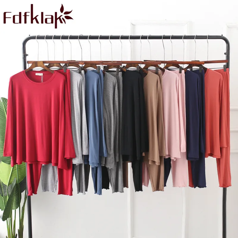 

Spring Autumn Long Sleeve New Pajamas For Women Sleepwear Set Pyjamas Female Suit For Home Sleep Lounge Nightsuit Sets Fdfklak