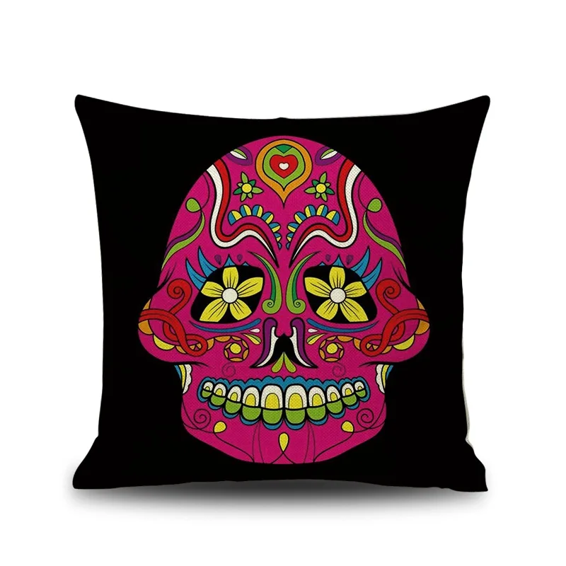 Чехол на подушку с черепом и скелетной головкой украшение для праздника домашний