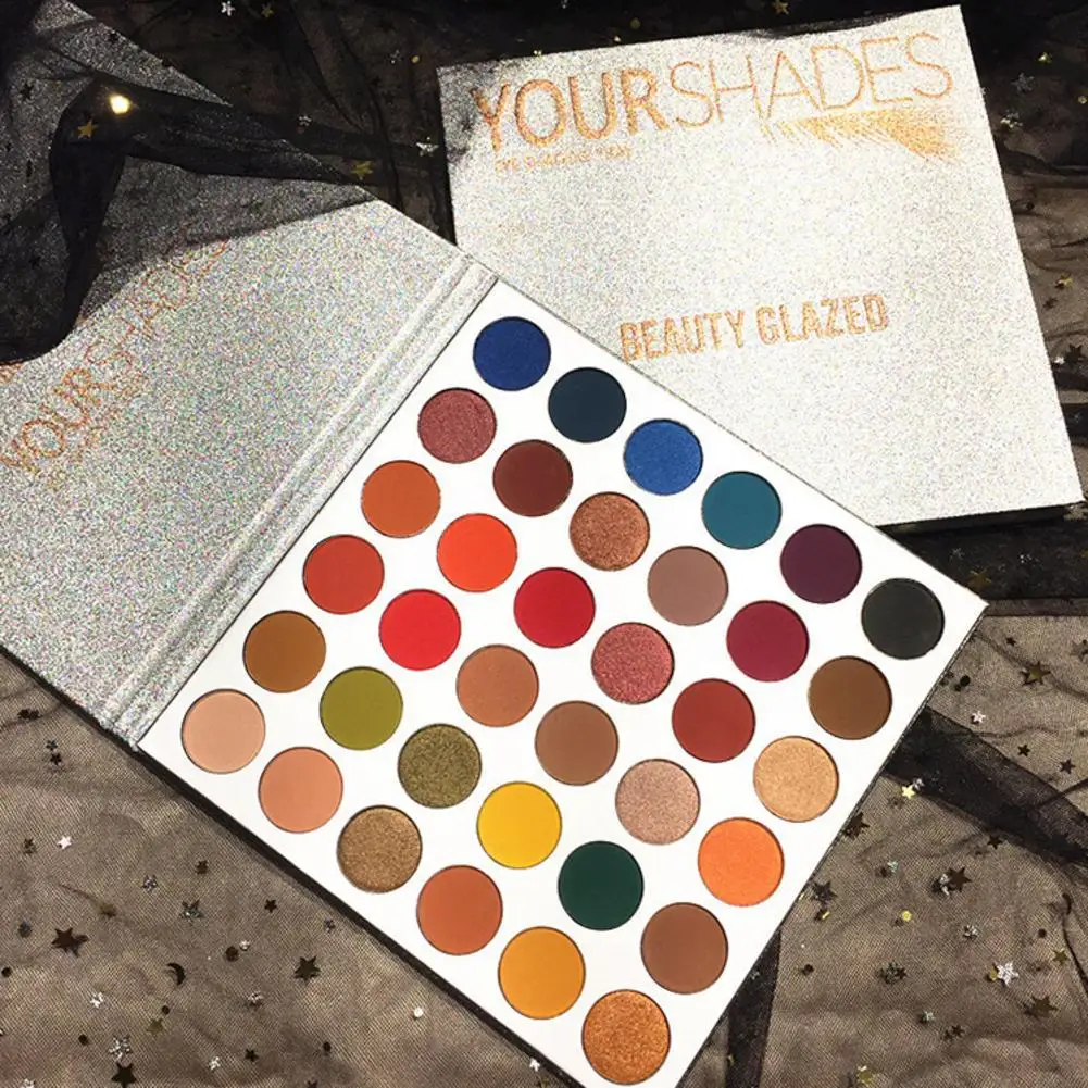 Красота глазурованная 36 цветов Тени для век Пудра Макияж Палитра мягкий дымчатый