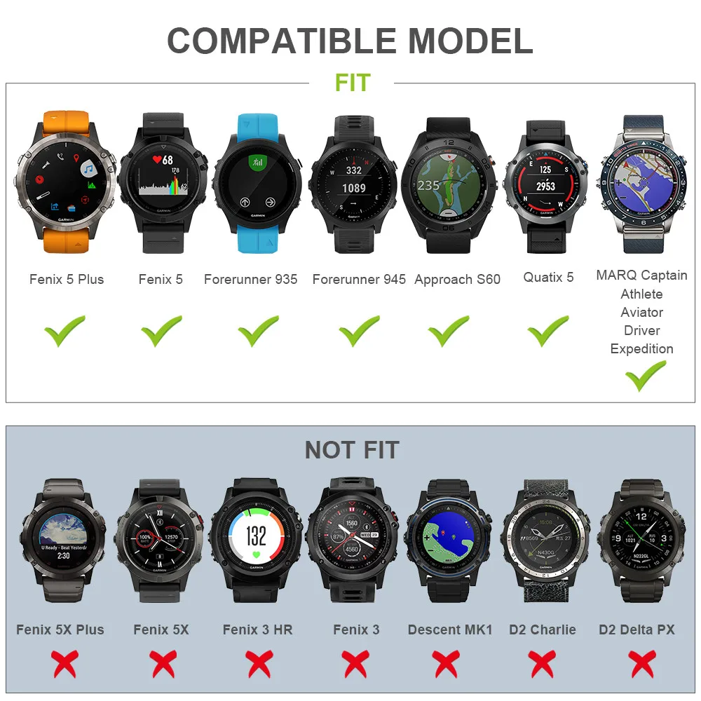 26 мм 22 мм ремешок для часов Garmin Fenix 6X 5X 3HR силиконовый ремешок с быстроразъемным браслетом для Garmin Fenix 6 5 5X Plus/945/935