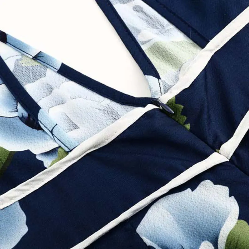 Женский шифоновый комбинезон с цветочным принтом сексуальный пляжный на