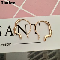 em147 temperament personality face abstract outline head alloy drop earrings fashion accessories wholesale