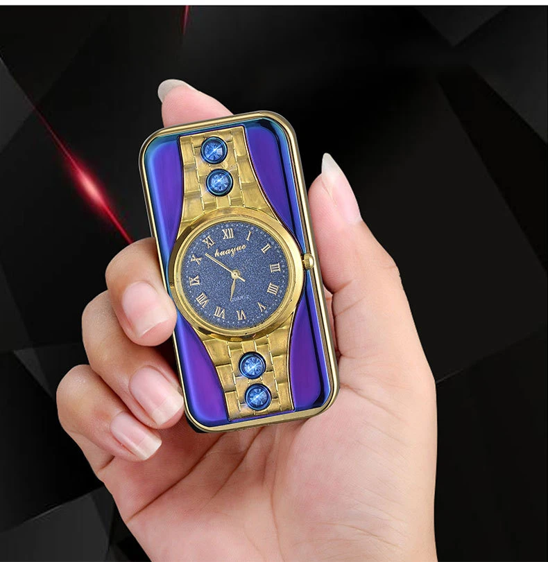 Зажигалка для часов, USB, вольфрам, турбо, ветрозащитная, мужская, цвет, цинковый сплав, Электронная зажигалка для сигарет, лазерная, логотип, горка для воспламенения