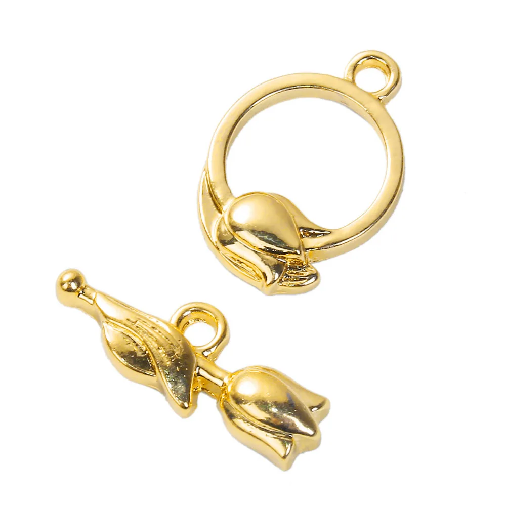 DoreenBeads цинковый сплав Серебряный цвет золотой переключатель цветок 22 мм x 8 20 (6/8