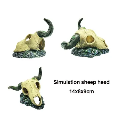simulation sheep he Пиратский динозавр ужас череп голова декор смолы старый Ландшафтный аквариум украшения DIY ретро моделирование аквариума аксессуары - Цвет: simulation sheep he
