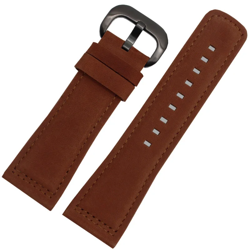 brown black buckle Браслет из натуральной кожи, кожаный ремешок 28 мм для пятницы P1P2BQ1Q3, ремешок для часов с двойной головкой, Воловья кожа, ремешок для часов - Цвет ремешка: brown black buckle