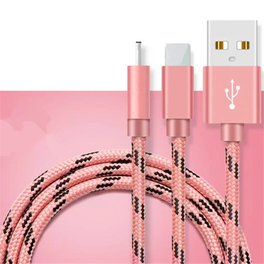 1 м/2 м/3 м длинный для iPhone 6 шнур зарядного устройства Прочный Плетеный 8 контактный