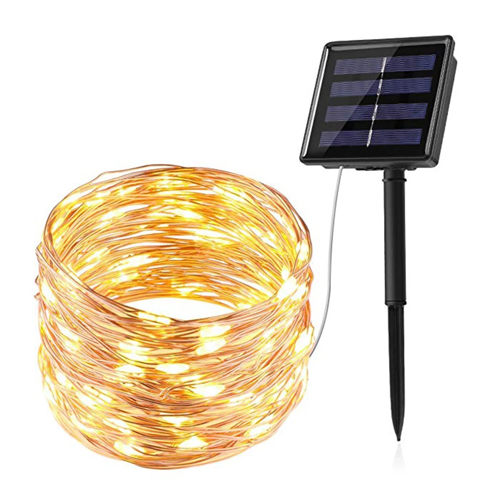 12M 100LEDs Outdoor Solar Lamp LED String Lights Fairy Light Holiday Christmas Party Garland Garden IP68 Waterproof | Лампы и