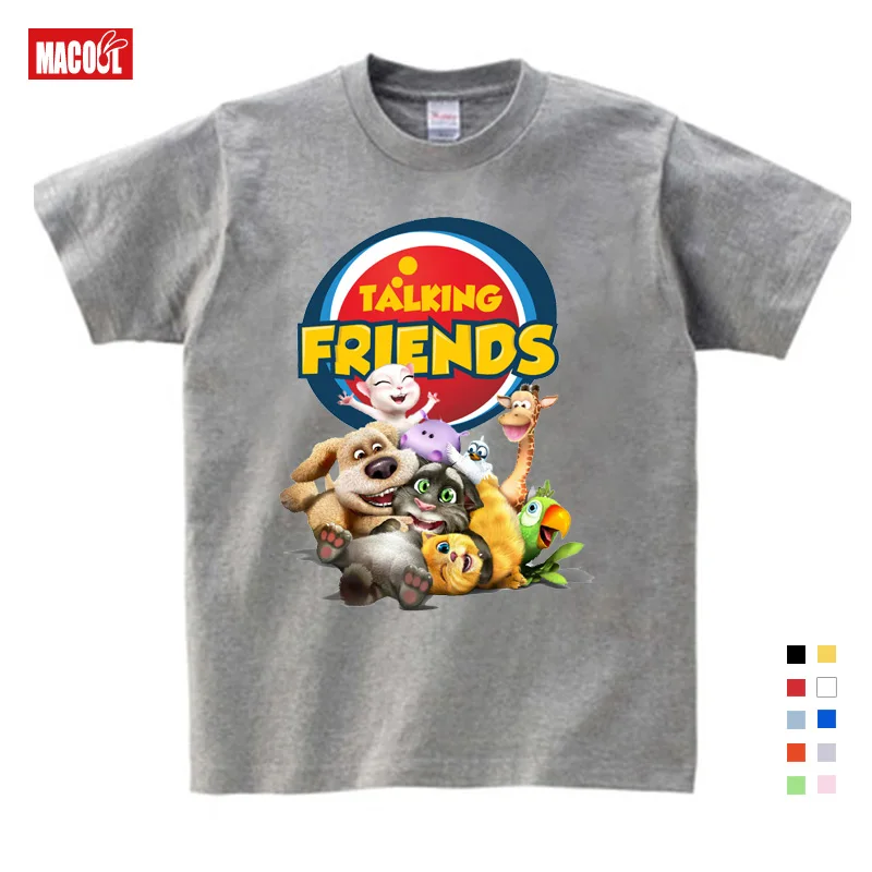 T-shirt children t shirts girls 9 years boys games can Talking Tom Cat t shirt Summer Child Cat Tom and his friends funny cool tops - Цвет: T-shirt