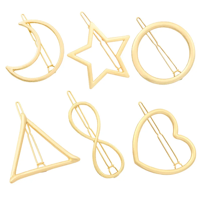 Женская заколка для волос MuHan с золотым/серебряным покрытием треугольным кругом