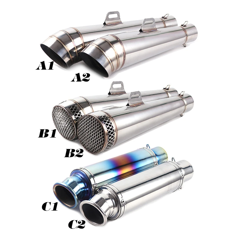 

60mm Universal Motorcycle Exhaust Escape Muffler S1000RR CBR1000 Ninja400 EX400G Xmax300 Z1000 FZ800 CBR500 RSV4