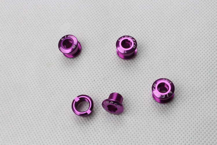 purple Кольцо цепи велосипеда болт колеса дорога MTB велосипедные винты для дисков шатун со звездами для велосипеда запчасти 5 шт./лот - Цвет: purple