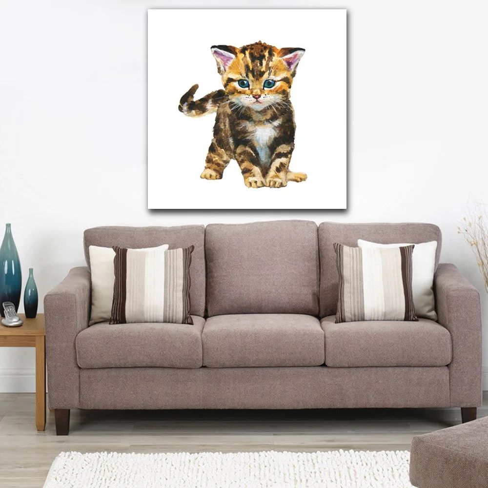 Украшение 1 шт. HD холст картина для гостиной акварель Tabby Британский Короткий