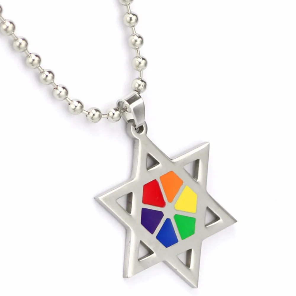 ЛГБТ Радуга пентаграмма искусственная подвеска Гей Гордость ювелирные изделия