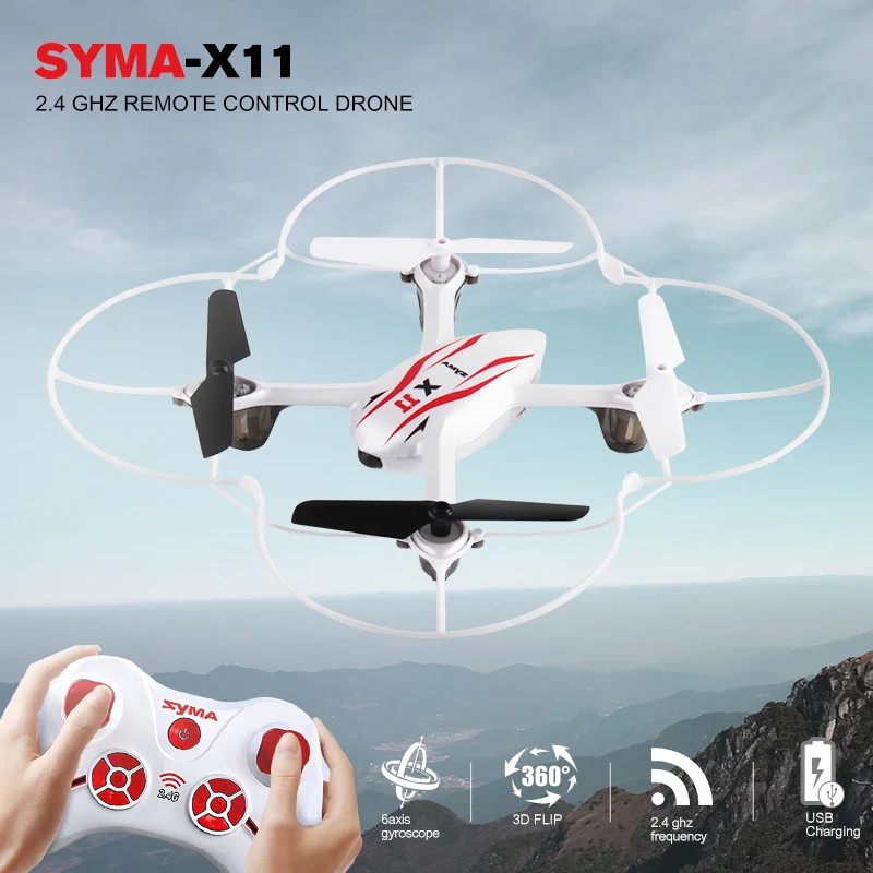 Syma X11 мини Дрон с 2 4G 4CH 6 Axis Gyro RC Квадрокоптер светодиодный свет 3D клапан вертолет