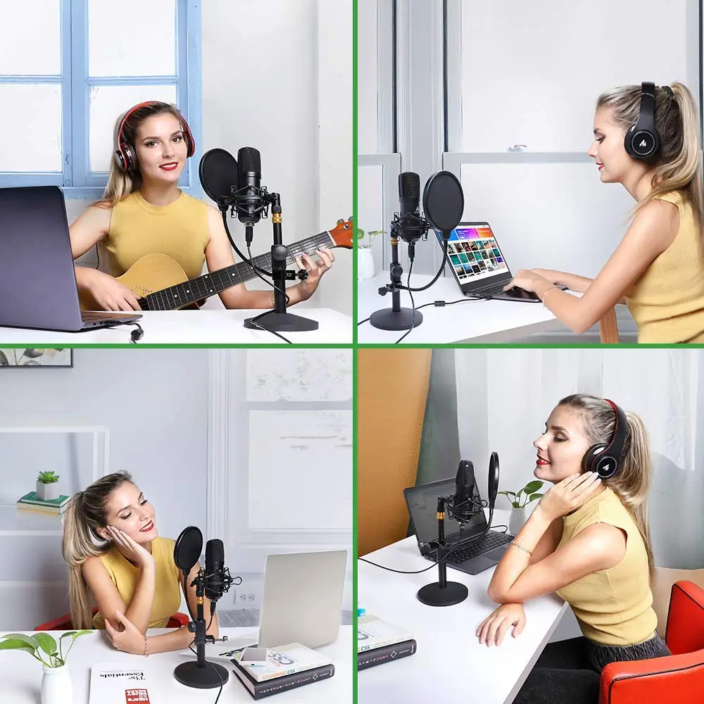 USB комплекты микрофона PC конденсатор Podcast потоковый микрофон 192 кГц/24 бит караоке