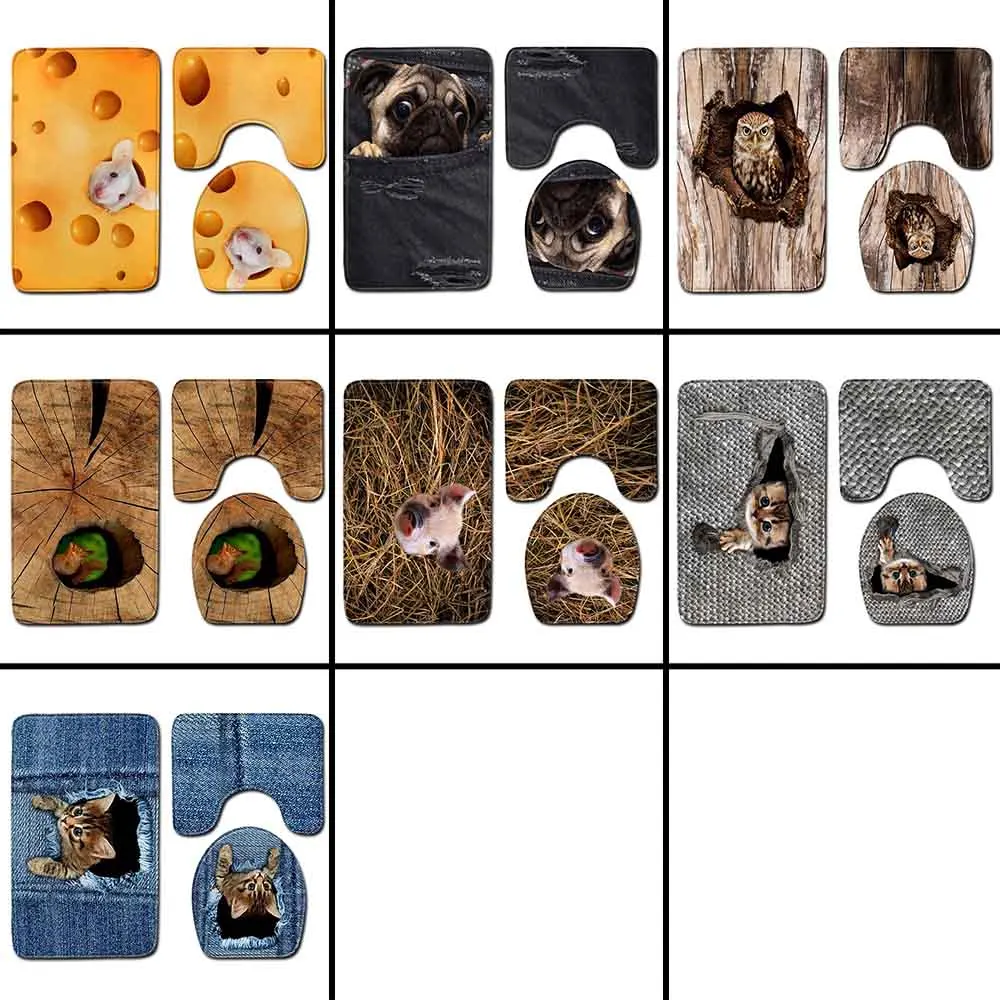 3 шт. Нескользящие коврики из кораллового флиса для ванной|Коврики ванной| |