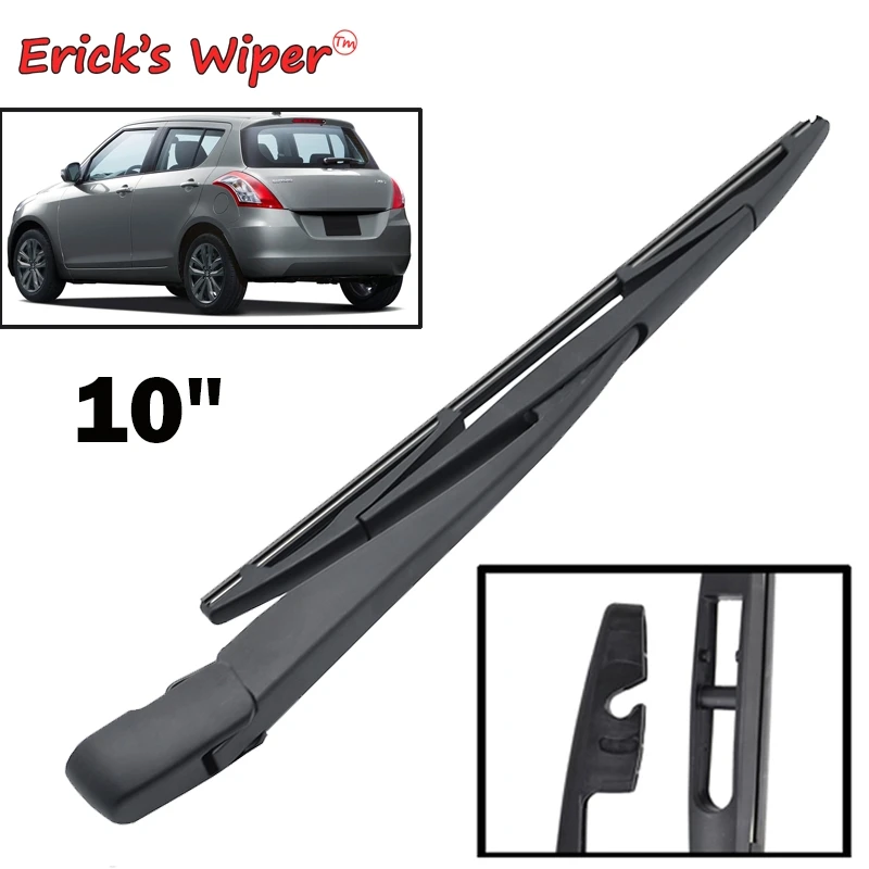 

Erick's Wiper 10" Rear Wiper Blade & Arm Set Kit For Suzuki Swift 2010 - 2017 Windshield Windscreen Tailgate Window Brush