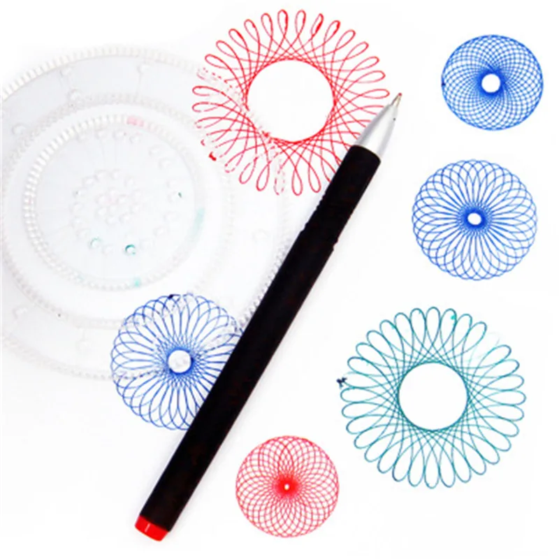 Baby Drawing Toys Set Children Multi-function Painting Puzzle Spirograph Geometric Ruler Drafting Tool Learning Art for Kid | Игрушки и