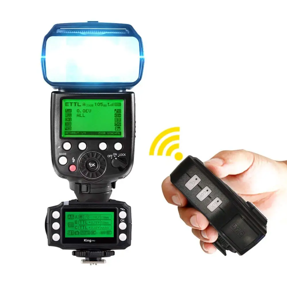 INSEESI Pixel King Pro 2.4GHz Wireless E-TTL Flash Trigger Kit LCD display For Canon 5D 6D 7D 100D 550D 400D 450D 1100D Cameras |