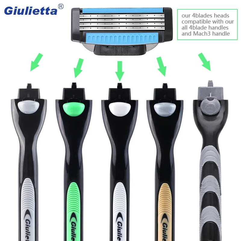 Giulietta полезный 4 шт./партия 4 слой лезвие бритвы для мужчин Бритье и удаление волос, красота Proglide бритвенные лезвия Refills d