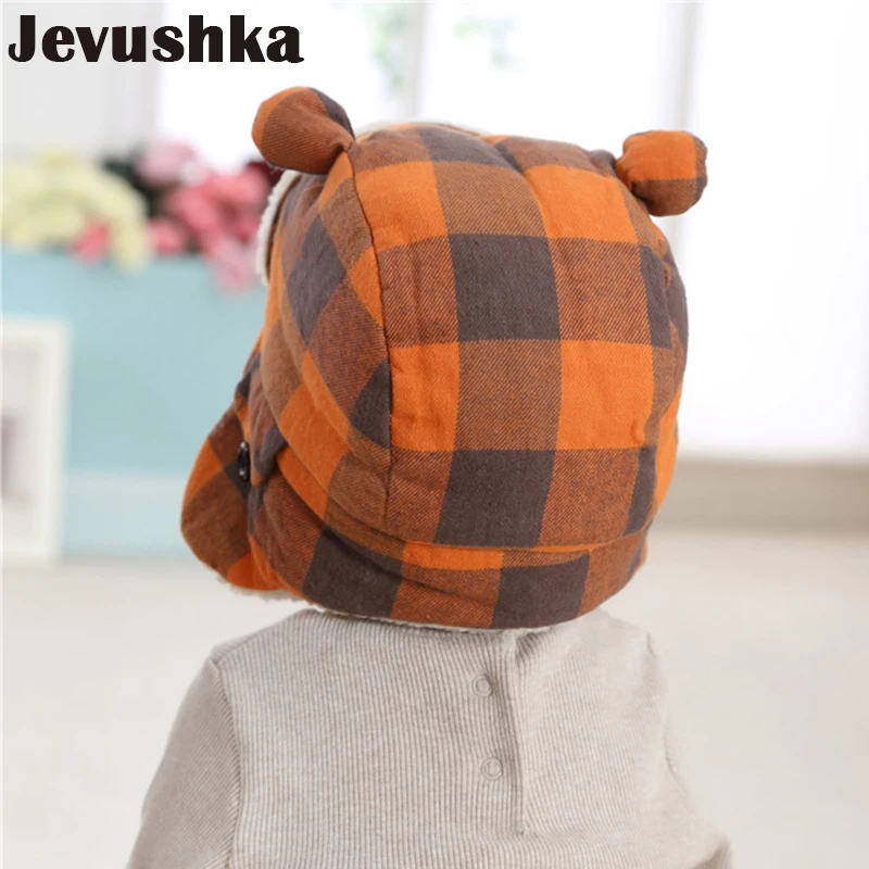 Winter Baby Hat Bomber Cap Newborn Boy Hats Warm Fleece Kid for Boys and Girls Earmuff Accessories HT025 | Детская одежда и обувь