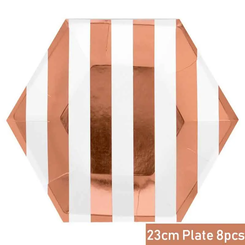 Розовое золото одноразовая посуда для вечеринок чашка шампанского соломинки