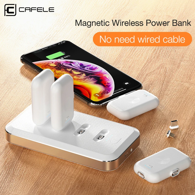 CAFELE магнитный беспроводной внешний аккумулятор для iPhone samsung Xiaomi huawei Micro usb type C