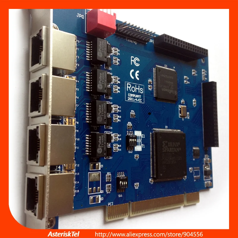Карта E1 T1 карта ISDN PRI с 4 портами T1/E1 разъем PCI TE420P для VoIP PBX Asterisk поддерживает карту