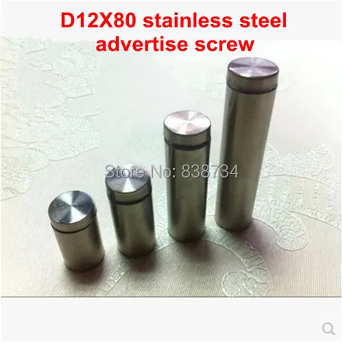 

10PCS 12*80 stainless steel glass advertising board advertise screw 12mm