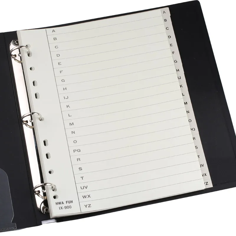 

Hfyp IX900 сортировки карты классифицировать Binder Индекс делители бумажные карты 11 отверстия 26 Английский алфавит 21 листов/сумки папки вложения