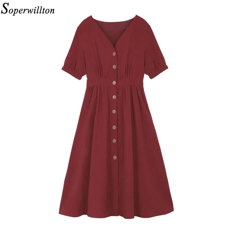 Vestidos Mujer женское летнее платье винтажное 2021 с коротким рукавом v образным вырезом