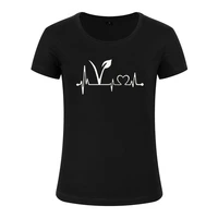 summer vegetarian vegan heartbeat lifeline cotton women tshirt