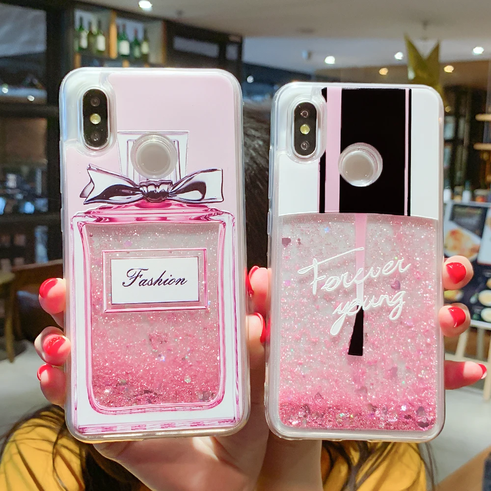 Soft TPU Case For Xiaomi Redmi Note 5 Pro 4X 4A 5A S2 Plus A2 6X Quicksand Liquid Glitter Dynamic Phone Cases |