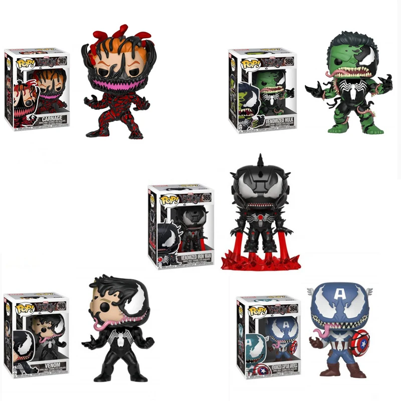 Funko pop Marvel VENOM HULK CARNAGE Капитан Америка Железный человек виниловые фигурки игрушки