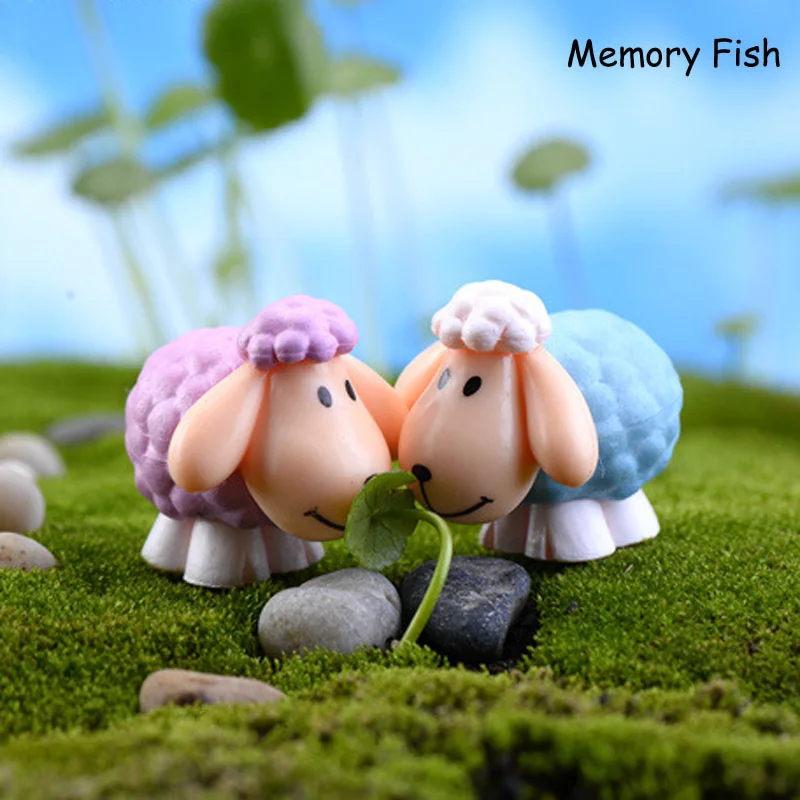 12 pcs/4 Color/4 Design 2.5 x 3 cm Cute Mini Cartoon Sheep Home Decor Garden Miniature Ornaments Anime Action Figures kids Toys | Игрушки и