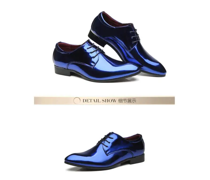 Shinny Gold sapato masculino oxford shoes for men fashion male mens pointed toe dress wedding office brogues suit flats | Обувь