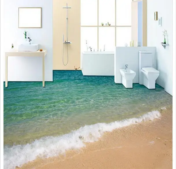 Настенные ПВХ обои на заказ водонепроницаемые 3d для пола морского серфинга пляжа