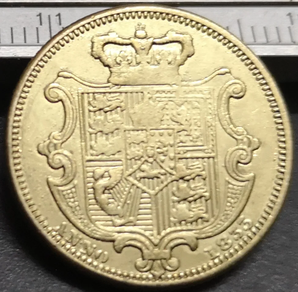 1833 Великобритания 1 Sovereign William IV. 9999 чистая позолоченная копия монеты|Безвалютные