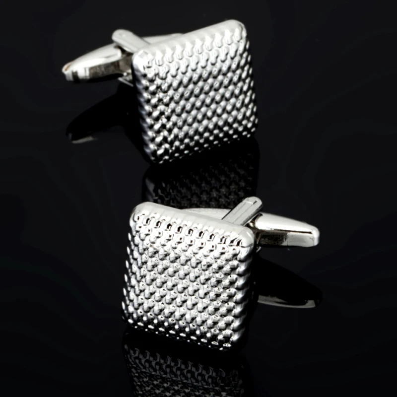 

Бесплатная доставка, новые серебристые лазерные металлические запонки, модные мужские запонки для рубашки, Эксклюзивные Дизайнерские Ювелирные запонки для пожилых, подарок