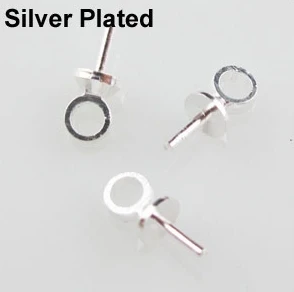 silver plated 100 шт = 1 лот) булавка для глаз жемчужная подвеска шарм соединитель под замком 2,5x6,5 мм Золото Серебро Никель бронзовая пластинка для рукоделия No. CN021 - Цвет: silver plated