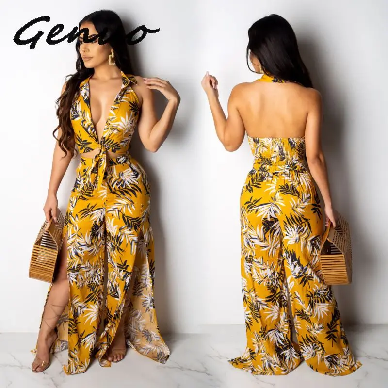 Комплект одежды из 2 предметов с принтом в виде листьев летняя одежда для женщин