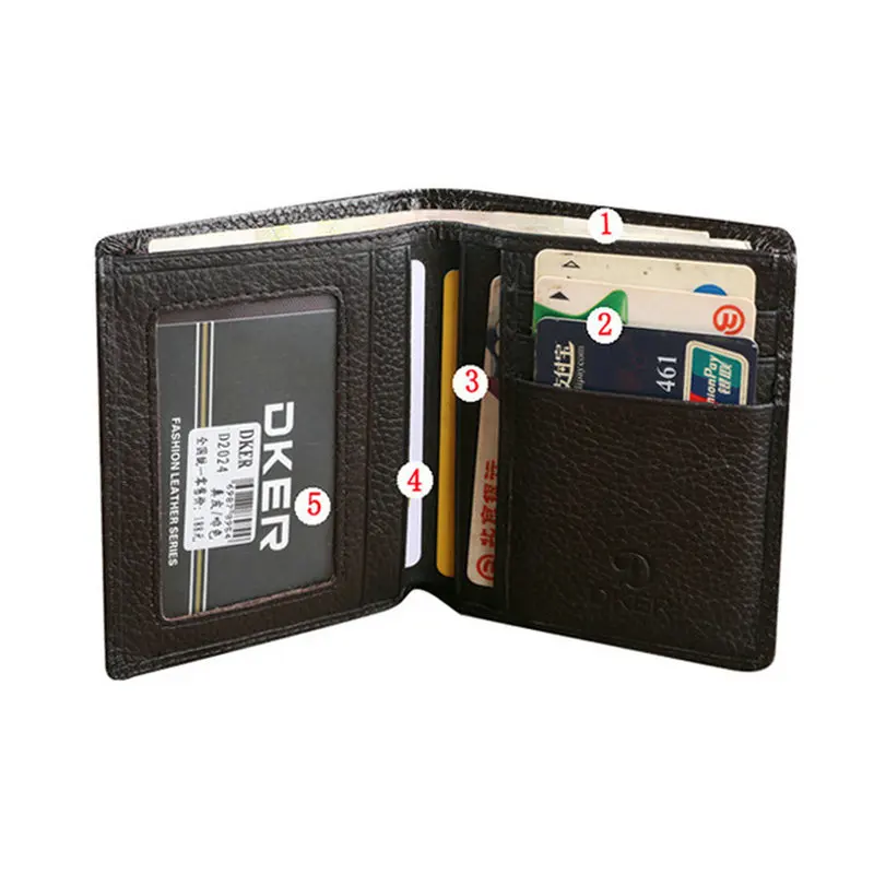 Для мужчин женские кошельки из натуральной кожи коричневого цвета Кошелек для с