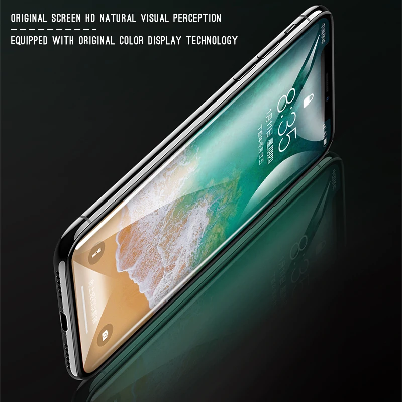 Полное покрытие 6D Edge закаленное стекло для iPhone X 7 6 6S 8 Plus защита экрана Передняя пленка для iPhone XS Max XR задняя защита