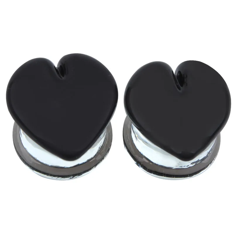 1 пара стеклянных вкладышей в форме сердца украшения для пирсинга 5 16 мм|body