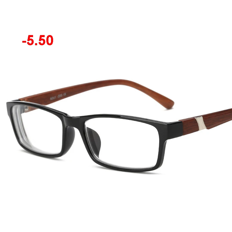 brown -5.50 Готовые очки для близорукости-1,0-4,0-4,50-5,00-5,50-6,0 очки для близорукости с памятью из смолы для мужчин и женщин очки для близоруких - Цвет оправы: brown -5.50
