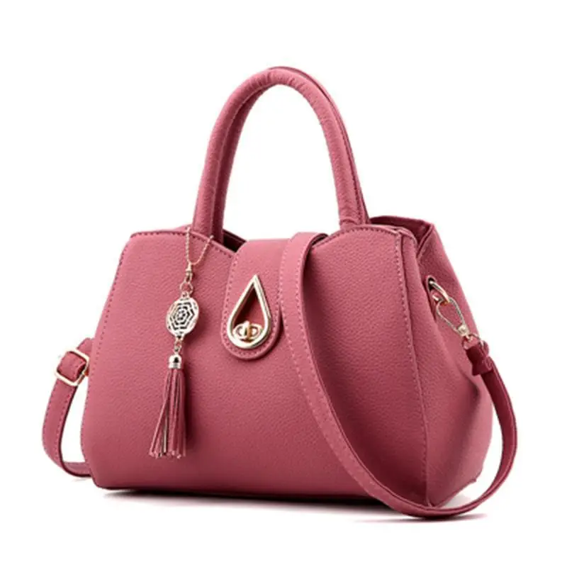 dark pink handbag Женская сумка с кисточками высокого качества из искусственной кожи Сумка через плечо сумка-тоут сумки короткая женская сумка через плечо женские сумки для женщин A10290 - Цвет: dark pink handbag