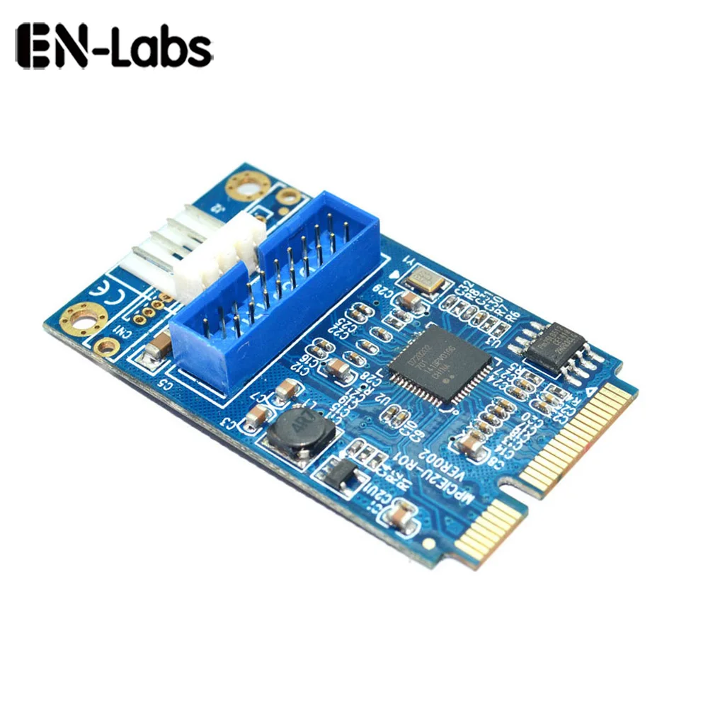 Материнская плата En Labs Mini PCI Express на два USB 3 0 20 контактный Адаптер платы расширения