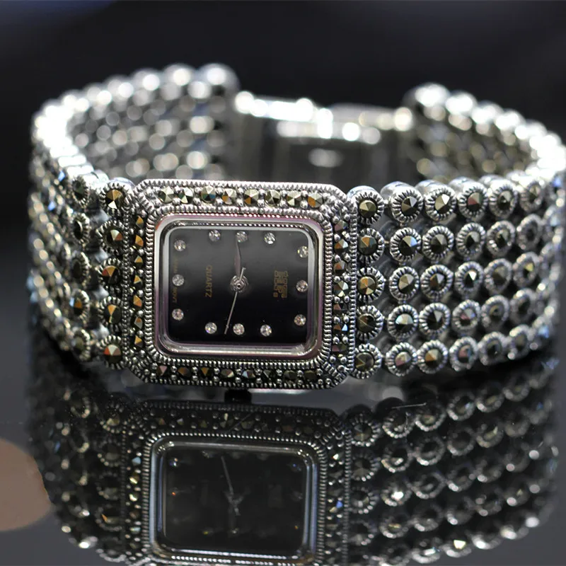 Браслеты из чистого серебра 65 г для женщин изысканные ювелирные изделия